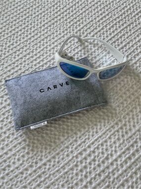 Carve Kubix Gloss White Sunglasses with Blue Iridium Lens